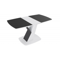 Стол раздвижной Гарда Тип 1 (Белый, Стекло матовое черный графит) - Изображение 1